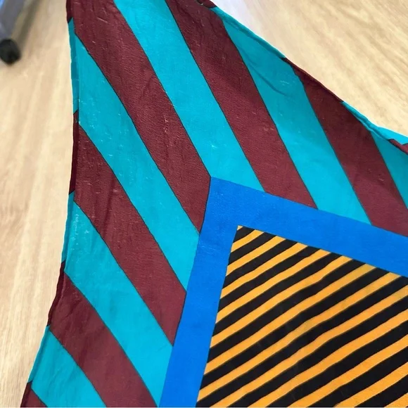 Vintage YSL Yves Saint Laurent Striped Silk Scarf - Picture 5 of 5